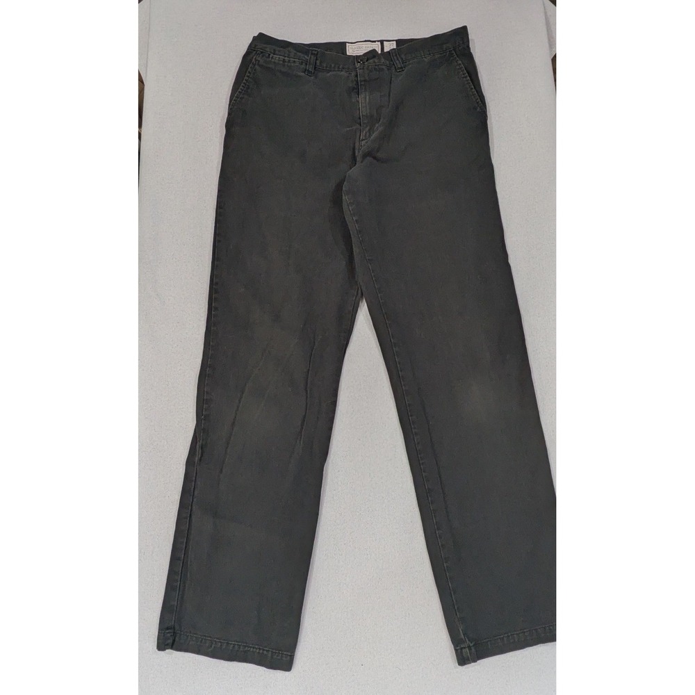 Old Navy Khaki Pants Mens 32x34 Gray Good Classic Straight Leg Cotton Twill
